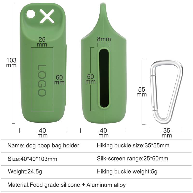 Walk Dispenser dimensions 40 x 40 x 103 mm, 24.5 g