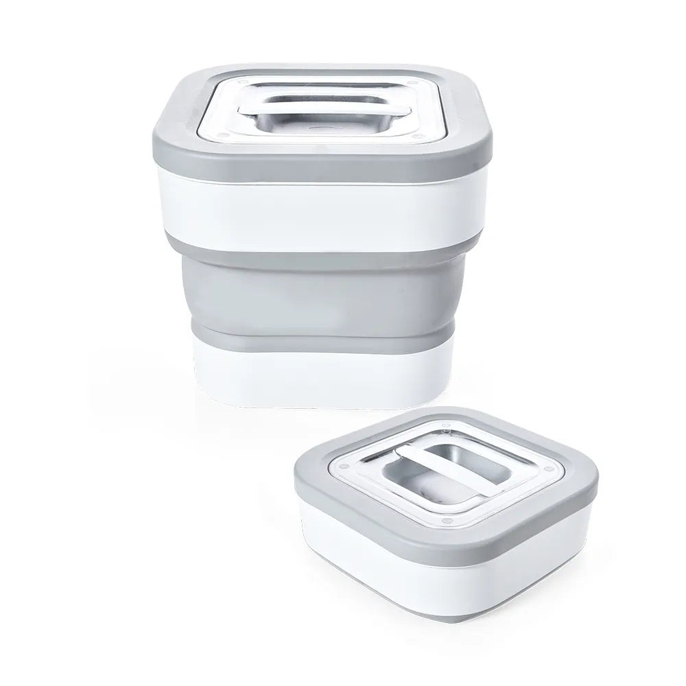 White Food Bin, expanded and collapsed on white