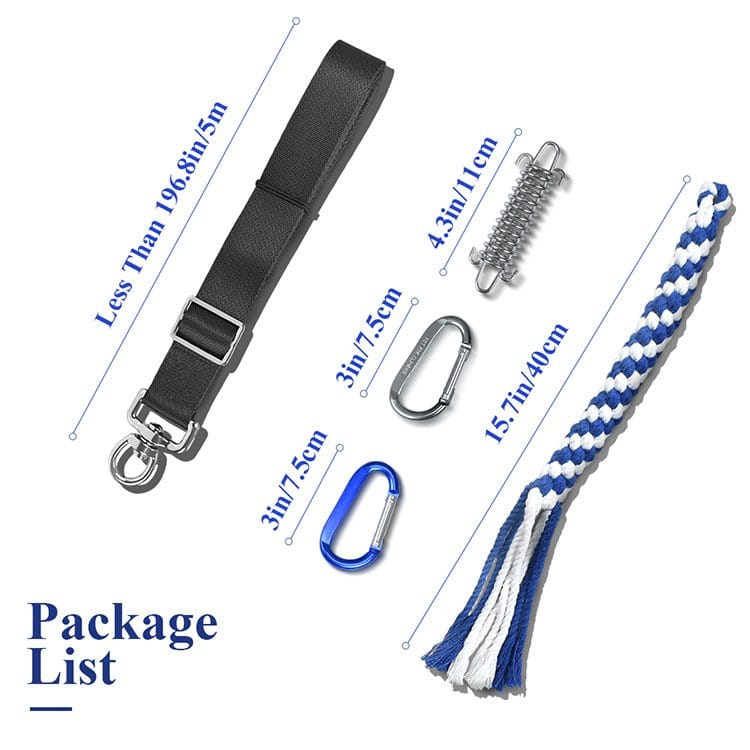 Spring Pole kit: 5 m strap, 11 cm spring, 40 cm rope