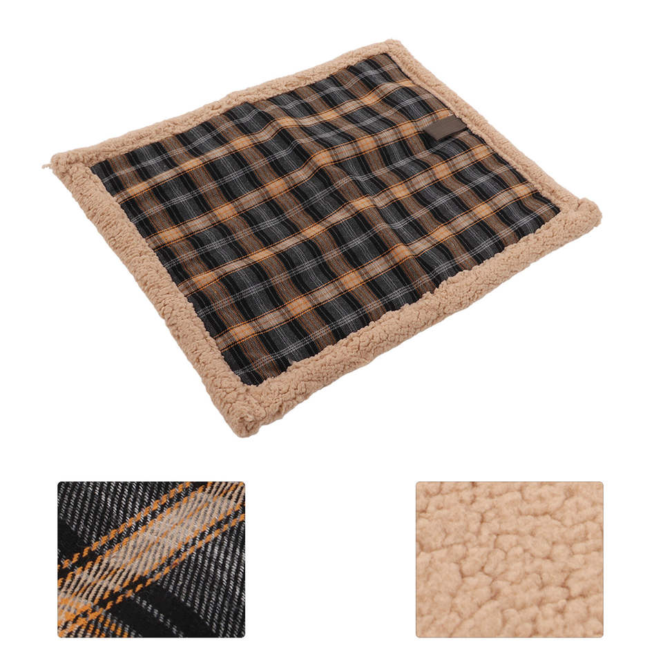 Crate Mat plaid weave and sherpa edge