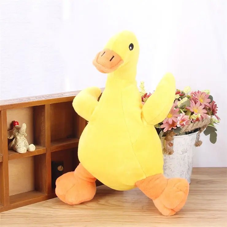 Plush Duck standing on a table