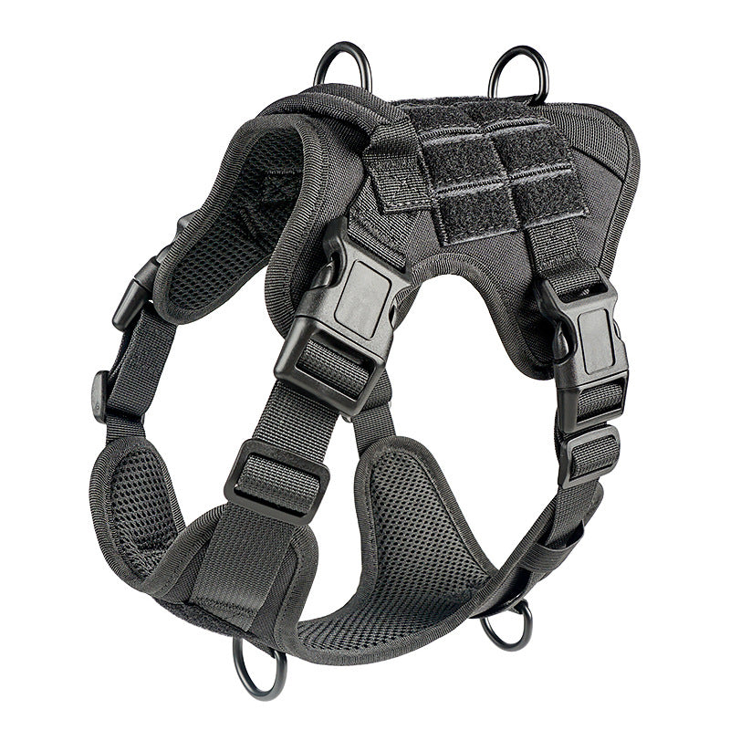Black Tact Harness, handle, MOLLE and four buckles