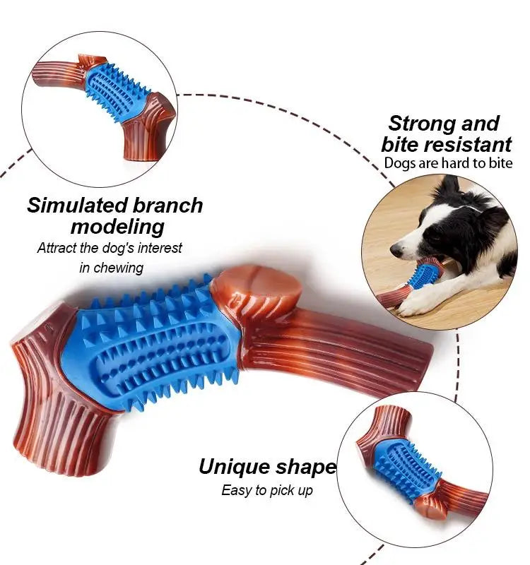 Blue Branch Chew with a Border Collie inset