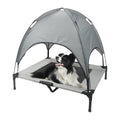 Grey Shade Cot with canopy, Border Collie on white