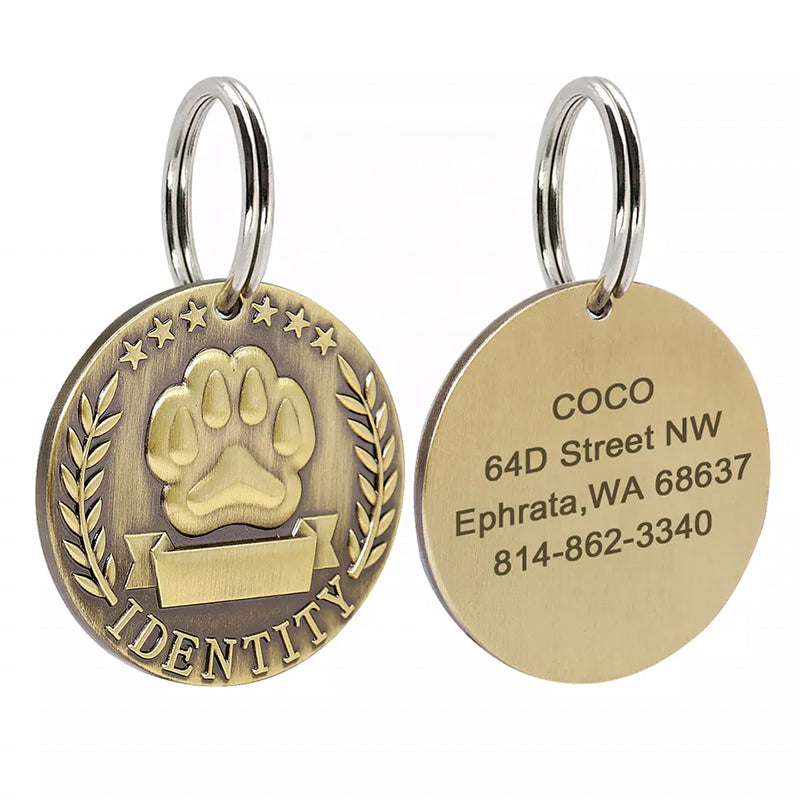 ID Tag front paw and engraved back