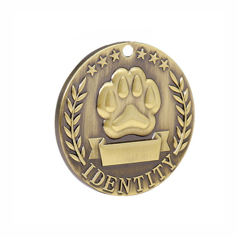 Bronze ID Tag, three-quarter view