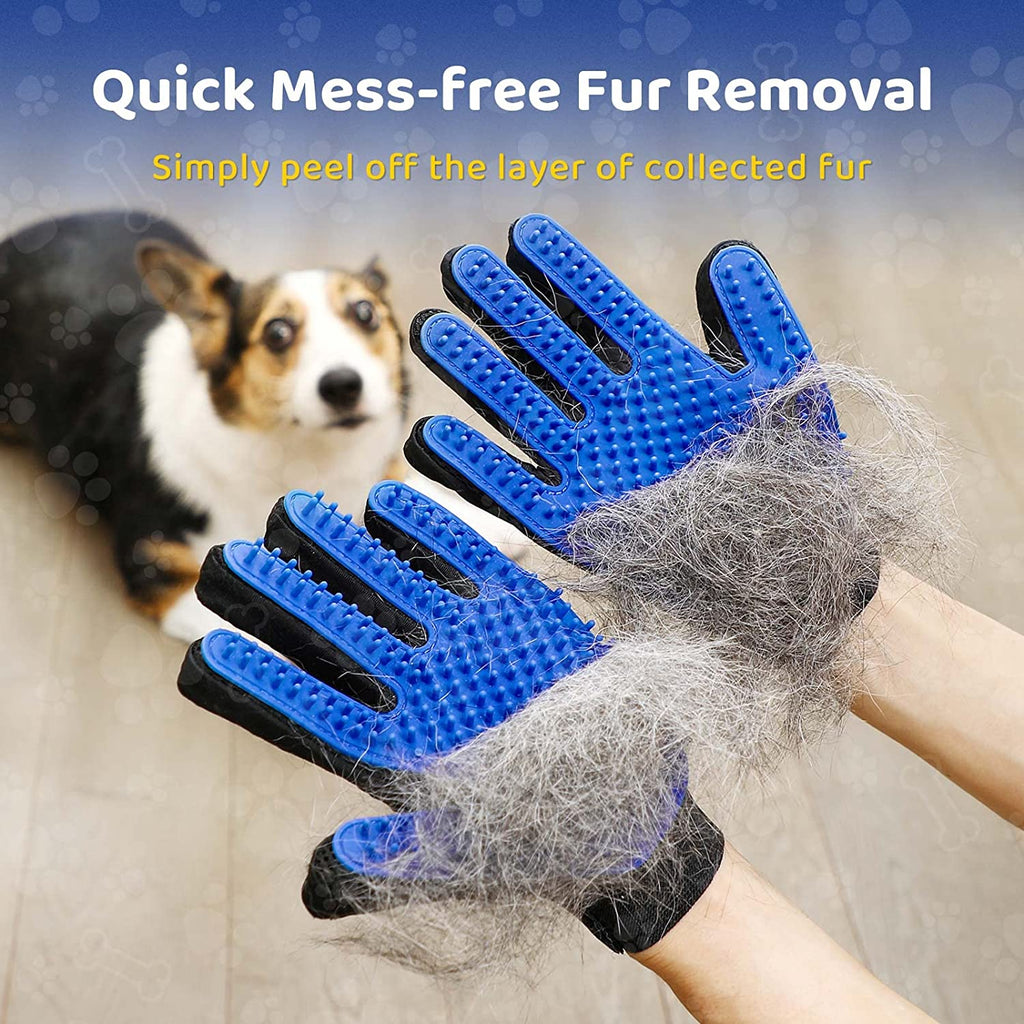Peeling collected fur from a Deshed Glove