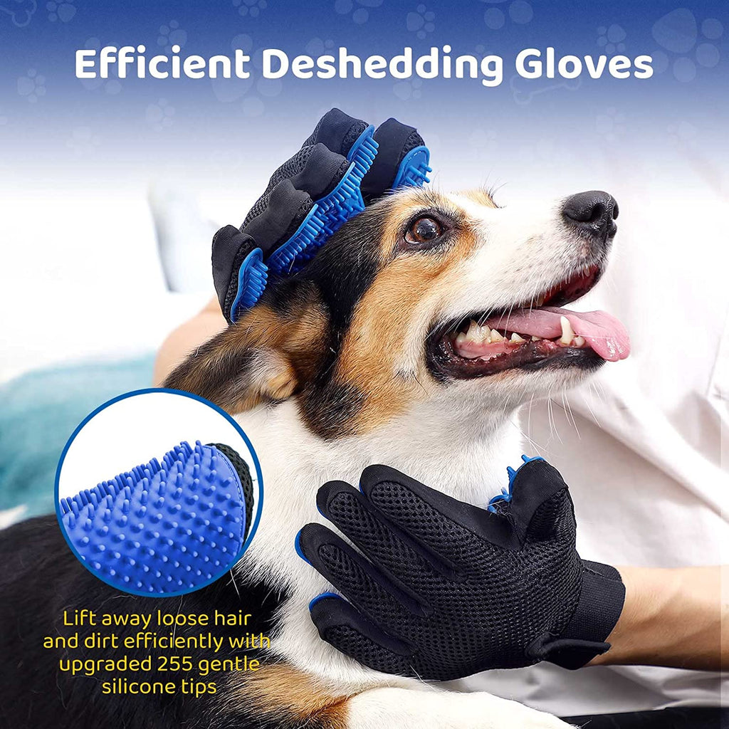 Deshed Glove on a dog