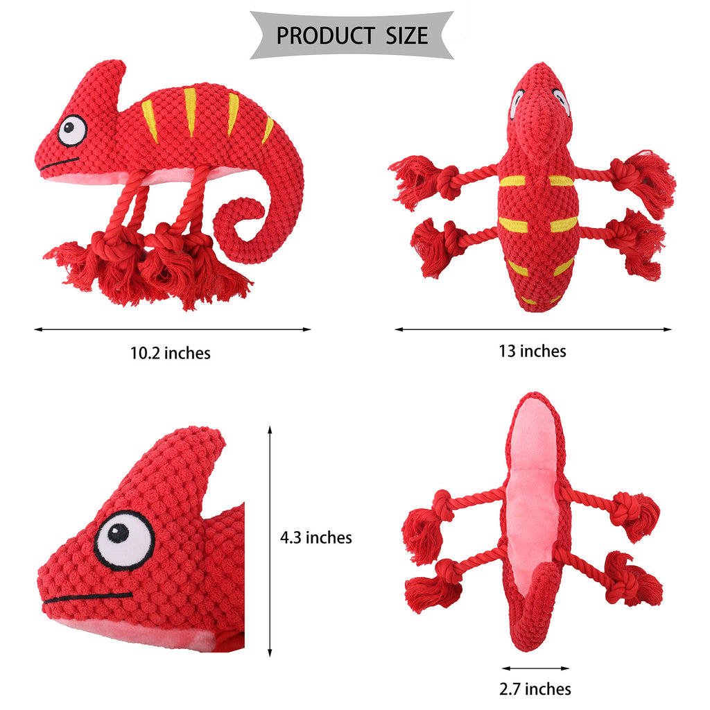 Red Plush Lizard size chart, 10.2 × 13 in
