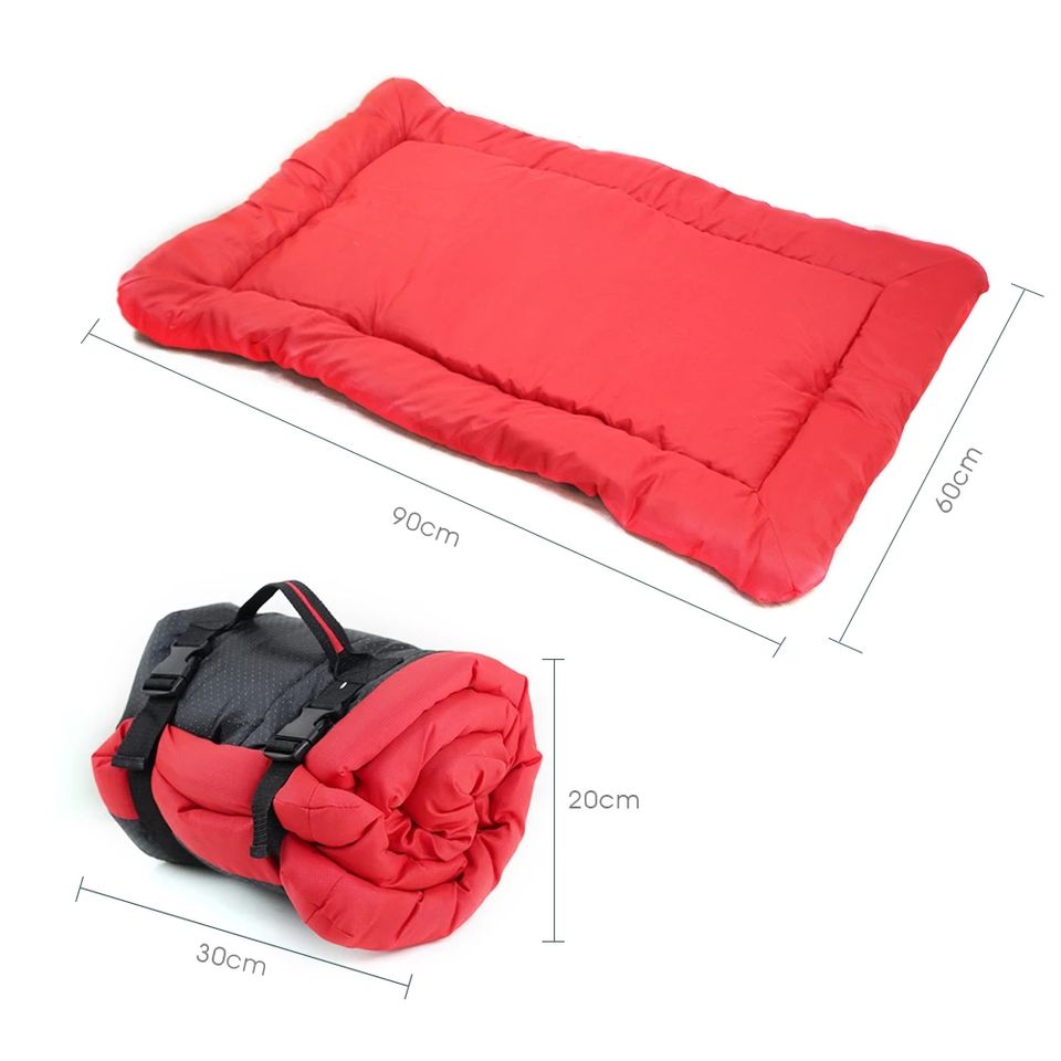 Red Travel Mat 90 x 60 cm, rolled 30 x 20 cm