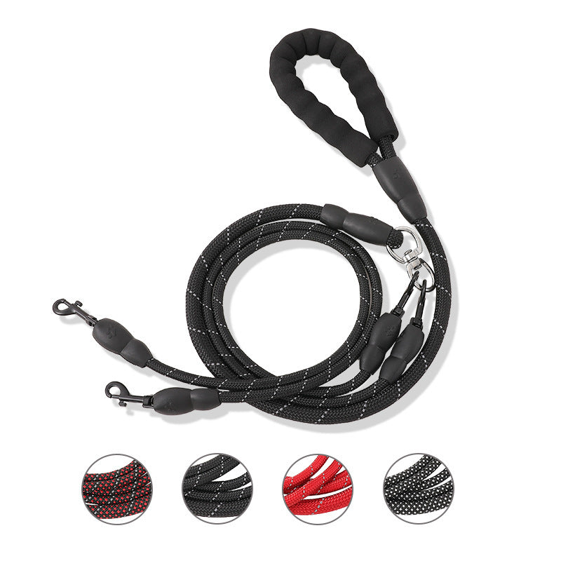 Black Dual Leash with four rope color swatches