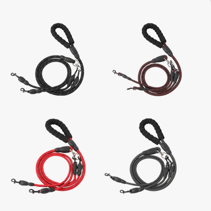 Four Dual Leash colors, black foam handle