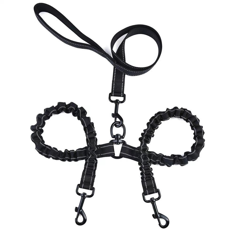 Black Dual Coupler webbing lead and bungee splitter