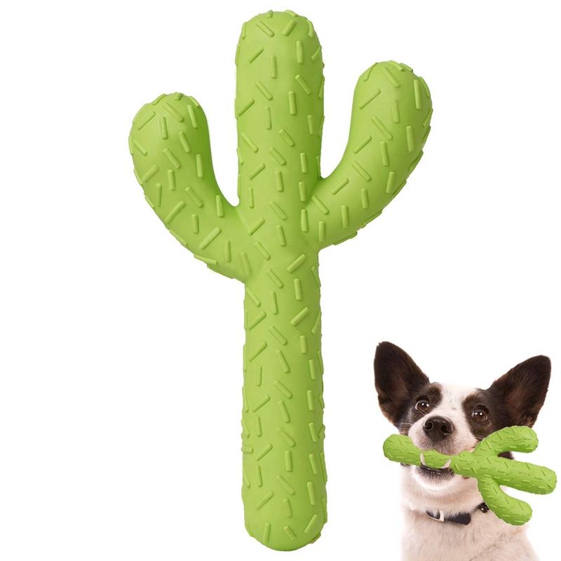 Green Cactus Chew on white with a dog inset
