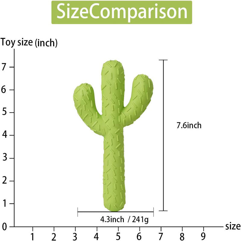 Cactus Chew size chart, 7.6 in / 241 g