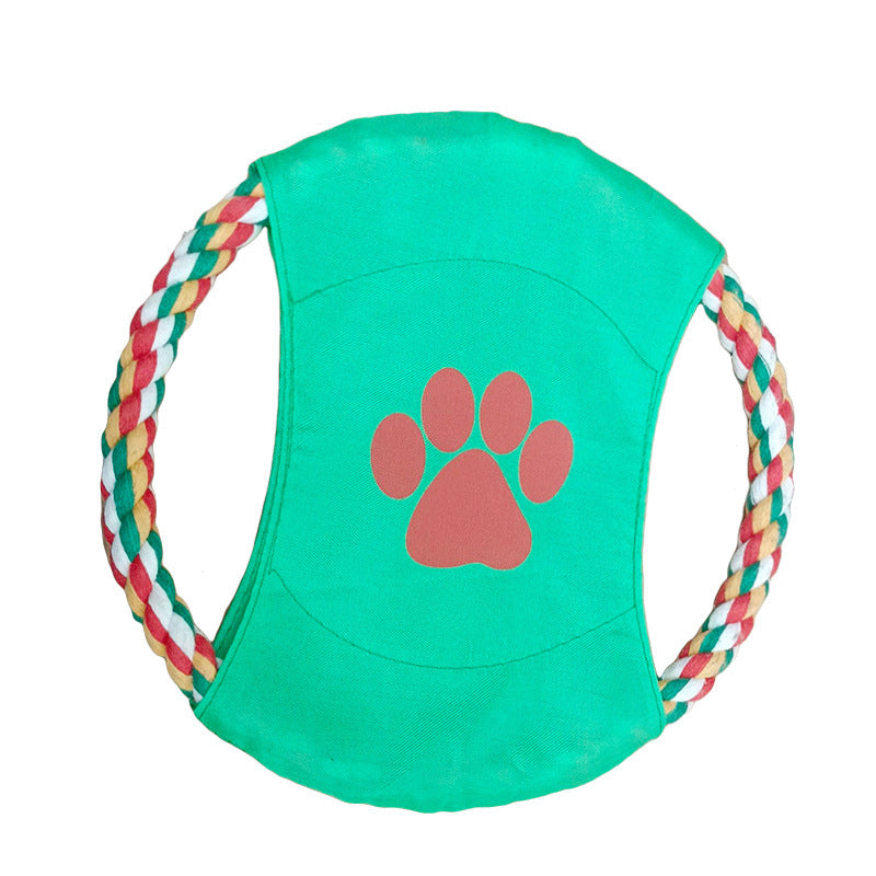 Green Rope Disc with a paw print