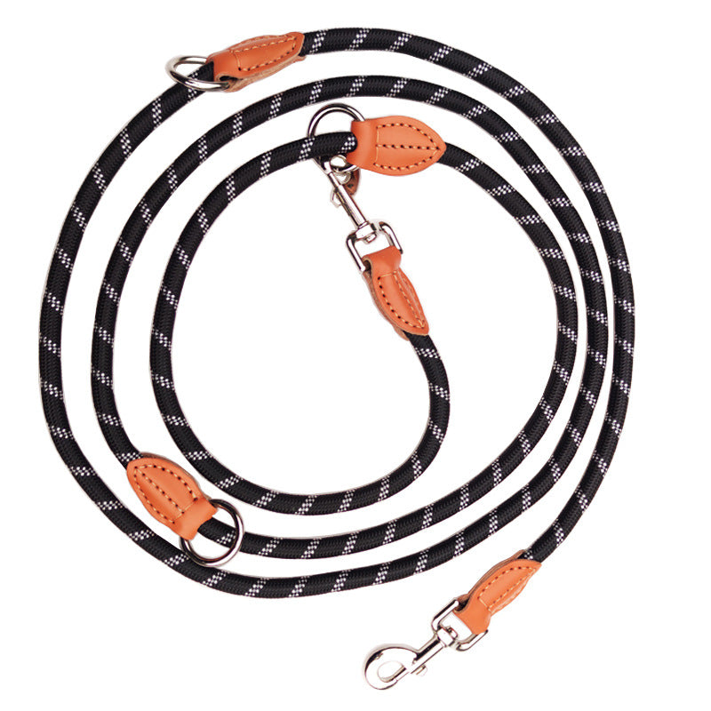 Black reflective Multi Lead, two clips and three rings