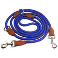 Blue Multi Lead coiled, dual clips and leather wraps