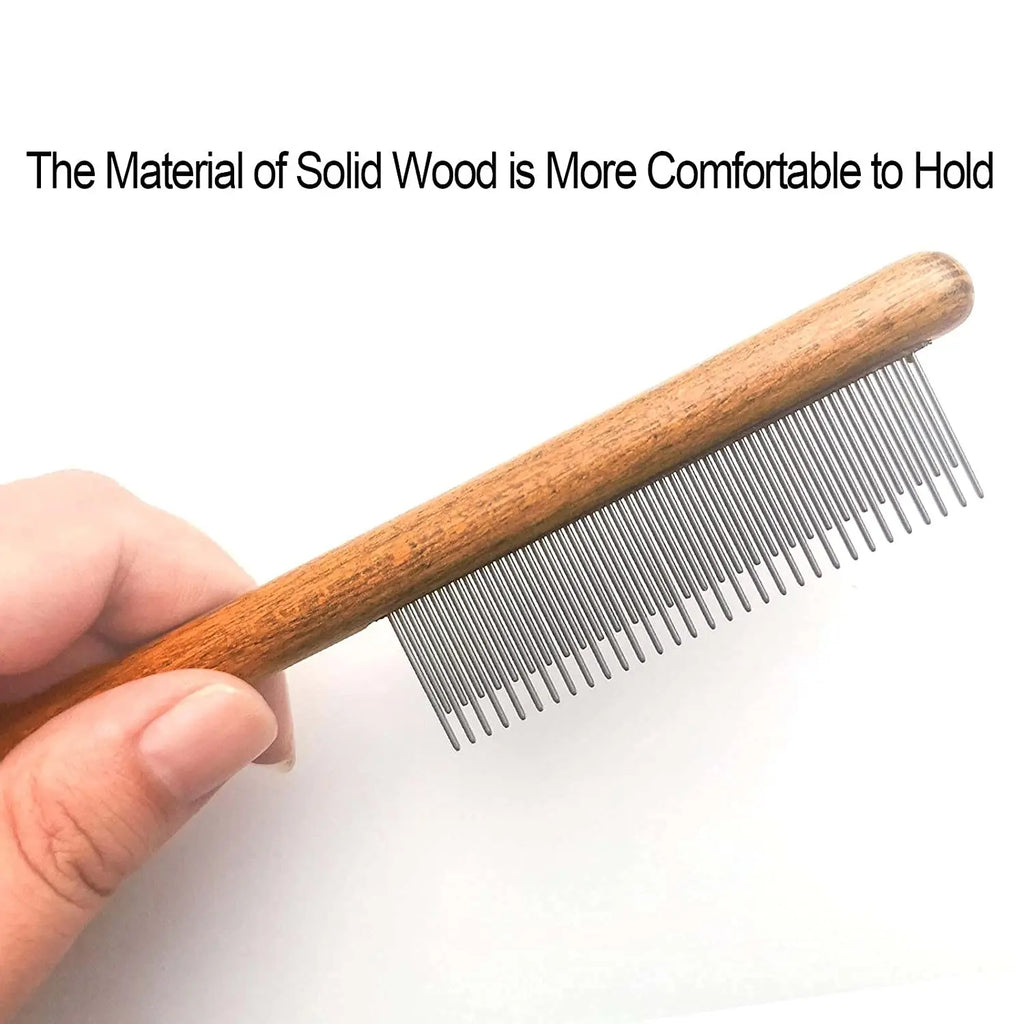 Wood Comb held, staggered teeth