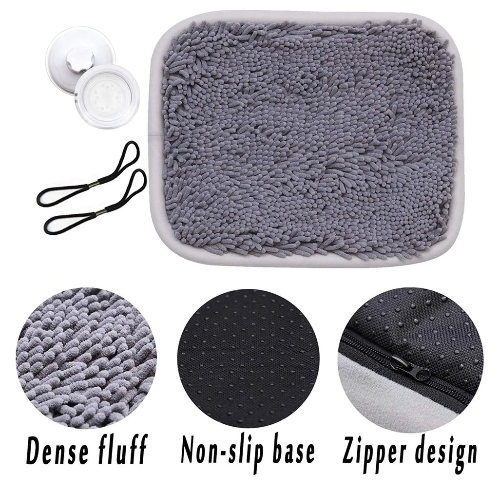 Snuffle Mat dense fluff, non-slip base, zipper