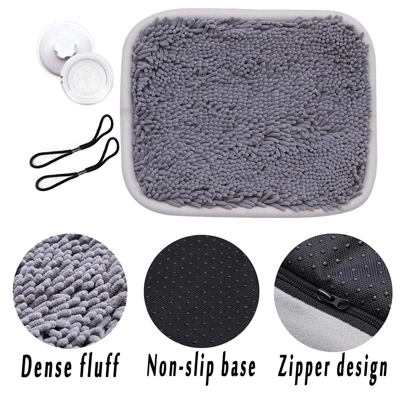 Snuffle Mat dense fluff, non-slip base, zipper
