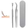 Tick Tool fork, tweezers, and case