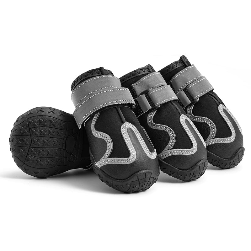 Set of four black Walk Boots, one sole up