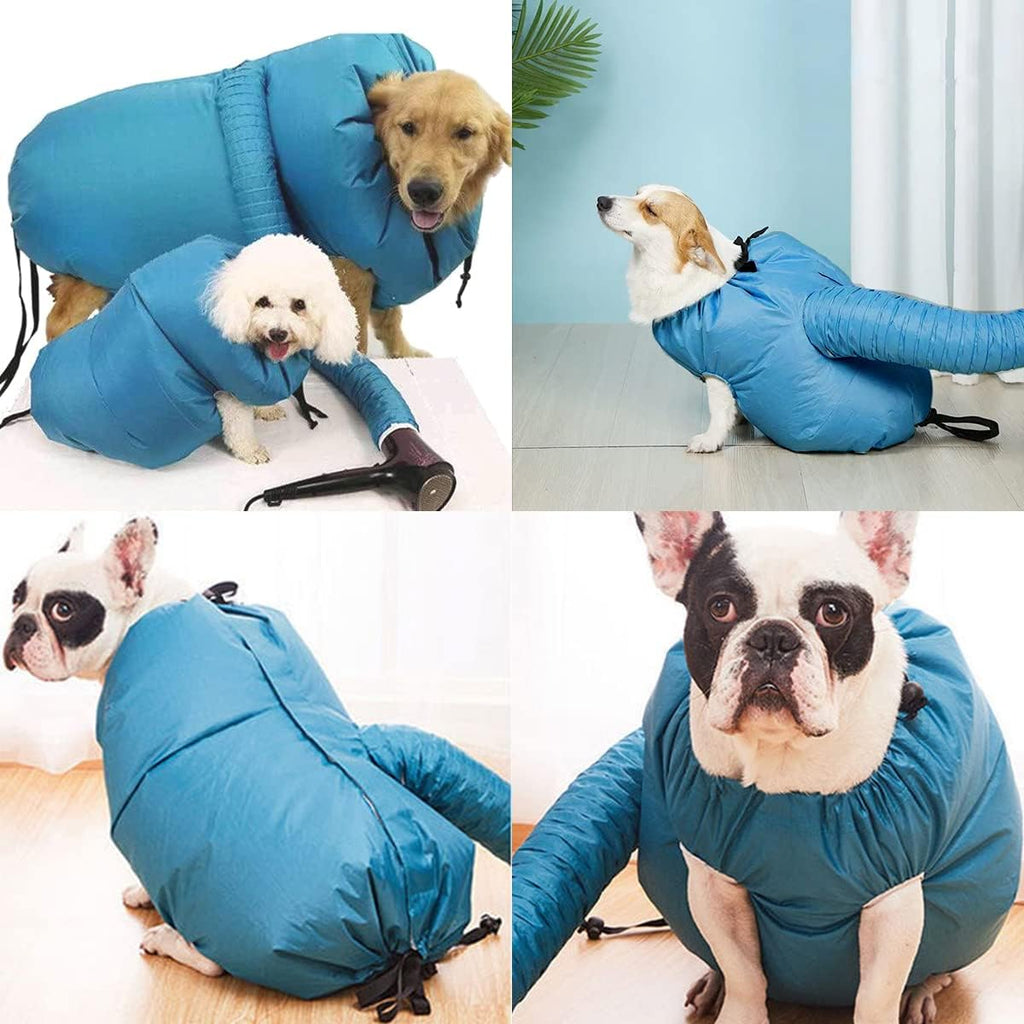 Dry Bag on four dogs, zip and hose cuff