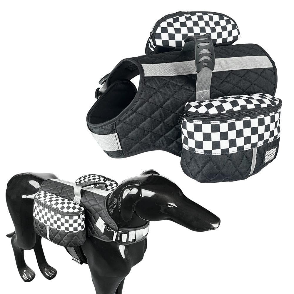 Black Saddle Pack flat and on a mannequin
