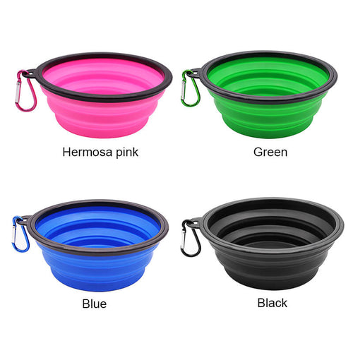 OrvelloGo Go-Bowl in pink, green, blue, and black, expanded
