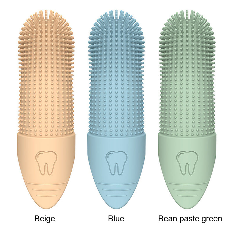 Finger Brush in beige, blue, and green