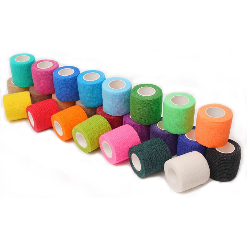 Vet Wrap rolls in a spread of solid colors