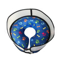 Hybrid Cone, blue paw-print donut with a clear shield