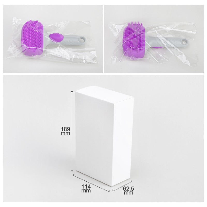 Bath brush in a clear bag and plain white box