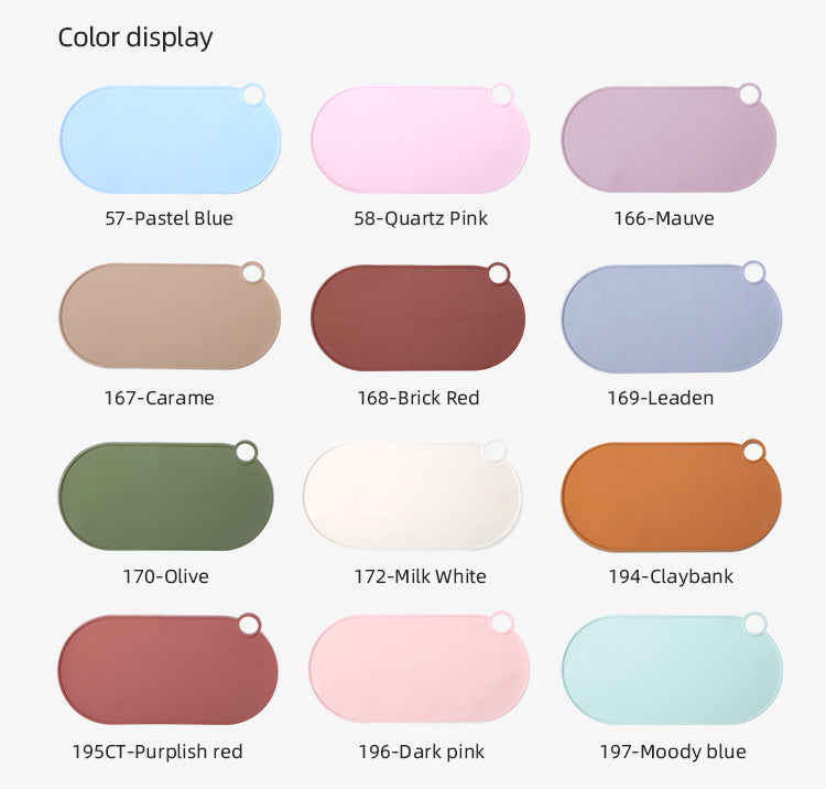 Color chart of the oval raised-edge silicone feeding mat