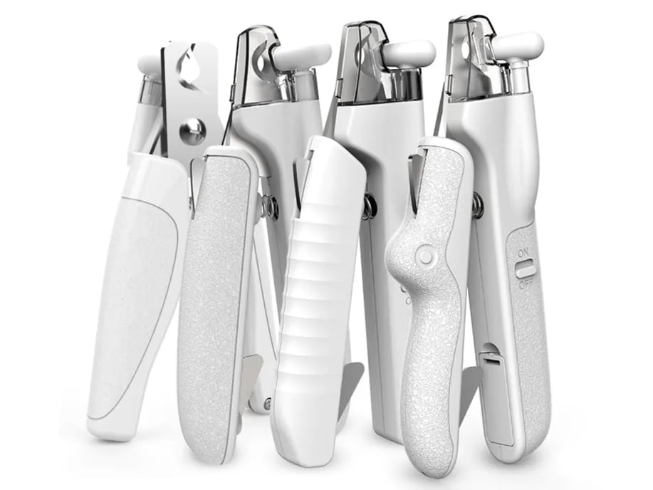 White Nail Clipper angles and on/off switch