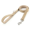 Beige Walk Leash with silver snap and D-ring