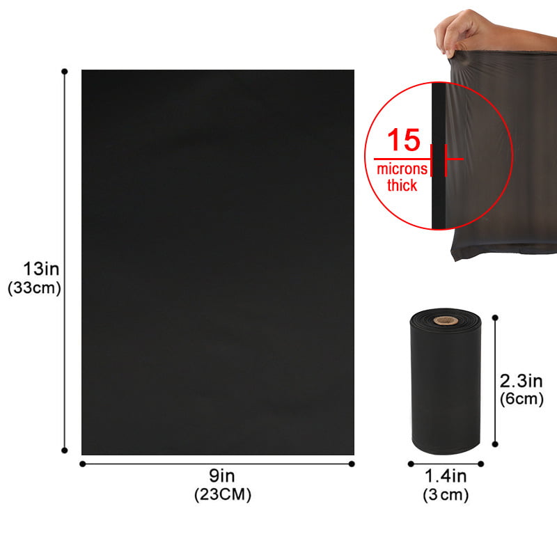 Black Bag Rolls, 13 x 9 in, 15 microns