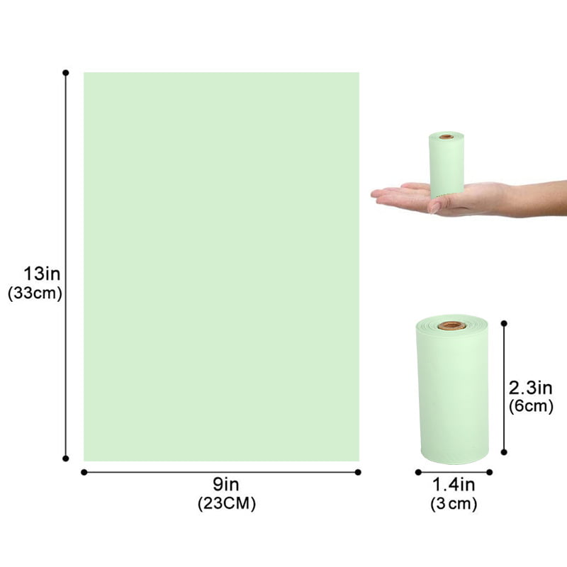 Green Bag Rolls, 13 x 9 in, roll 2.3 x 1.4 in