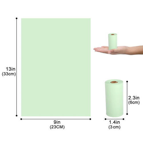 Green Bag Rolls, 13 x 9 in, roll 2.3 x 1.4 in