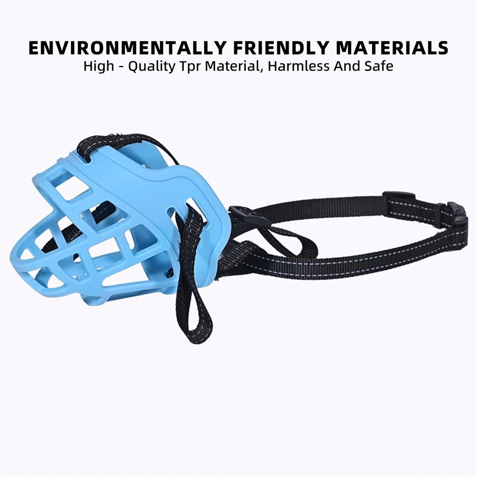 Light-blue TPR Basket Muzzle flat, English material callout