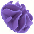 Purple silicone slow-feed insert, top view on white