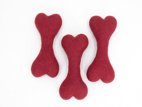 Burgundy felt bones