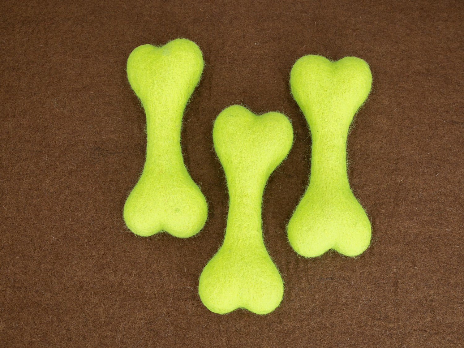 Yellow-green felt bones