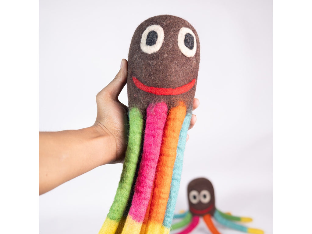 Felt Octopus held in a hand