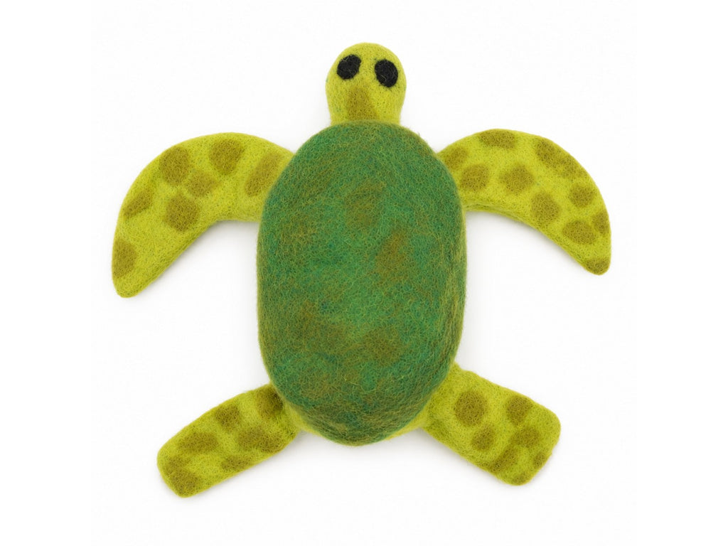 Felt Tortoise from above on white