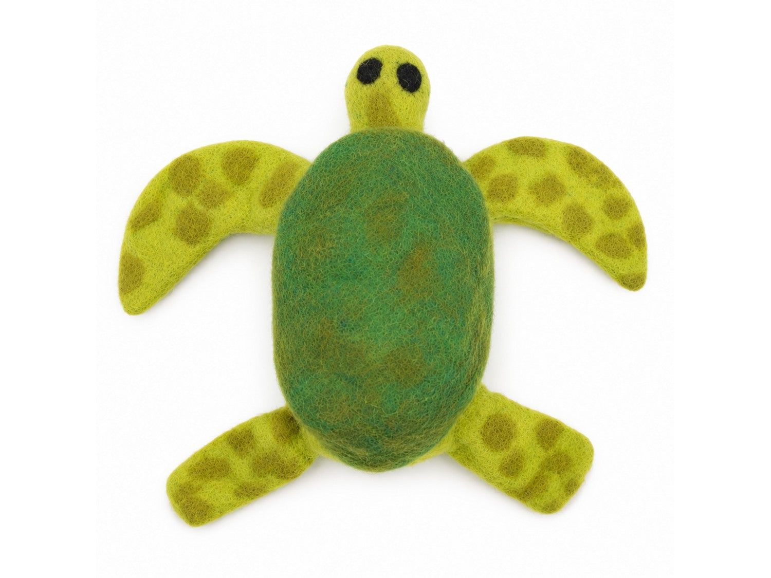Felt Tortoise from above on white