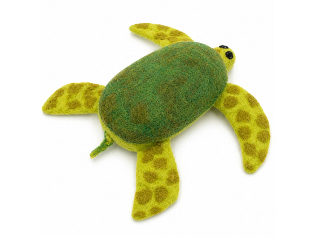 Felt Tortoise standing on white