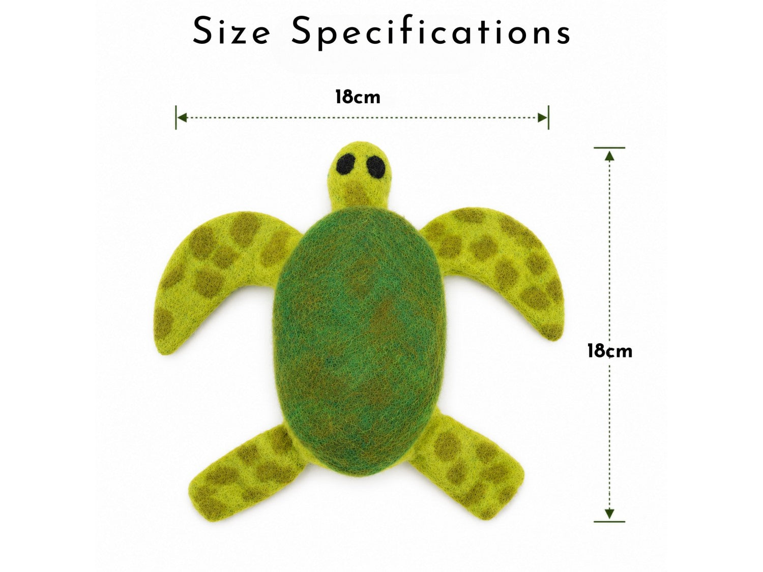 Felt Tortoise 18 cm / 7.1 in